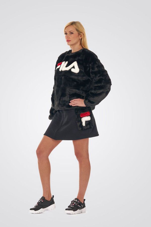 Fila Sukne Damske Čierne - Mabel Fur Pocket Vypredaj - Slovakia 58731-XMRV